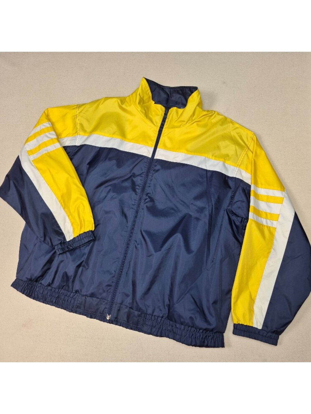 Harbor Bay Men's Waterproof Blue/Yellow Full Zip Rain Coat Windbreaker Sz 2X